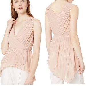 NEW BCBG MAX AZRIA PLEATED ASYMMETRICAL FAUX WRAP TOP JGK1188145 SIZE M 178.00